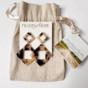 New Handmade Trove Acetate dangle Earrings- Fair Trade